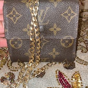 ✅Authentic EUC Louis Vuitton Elise monogram double snap wallet and card holder